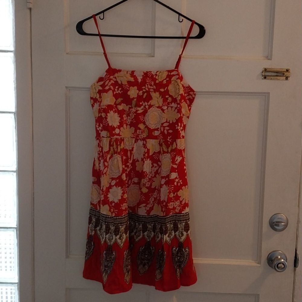 BOG Collective Sun Dress Red Floral Women's Small